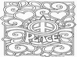 Peace Coloring Pages Printable Sign Word Heart Getcolorings Popular Color Coloringhome Library Getdrawings Comments sketch template
