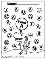 Coloring Abc Pages Dot Paint Dinosaur Preschool Activity Sheets Trex Learning Alphabet Set Printable Letters Toddlers Preschoolers Affiliate Markers Rainbow sketch template