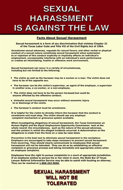 texas sexual harassment poster