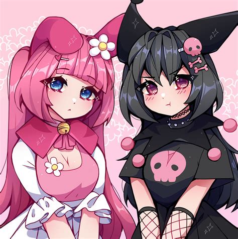 my melody and kuromi by jaalidraws on deviantart