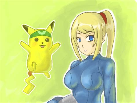 zero suit samus and pikachu