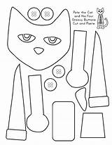 Pete Cat Coloring Cut Buttons Paste Groovy Four His Printable Worksheets Crafts Printables Activities Book Eyes Craft Pages Preschool Activity sketch template