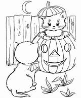 Halloween Printable Coloring Pages Cute Pumpkin Color Kids Colouring Print Adults Adult Colour Book Coloriage Cat Vintage Girls Puppy Witch sketch template