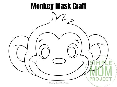 printable monkey mask template monkey mask monkey coloring