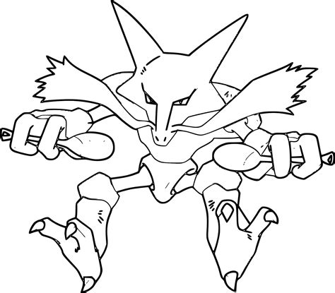alakazam pokemon colouring pages page  sketch coloring page