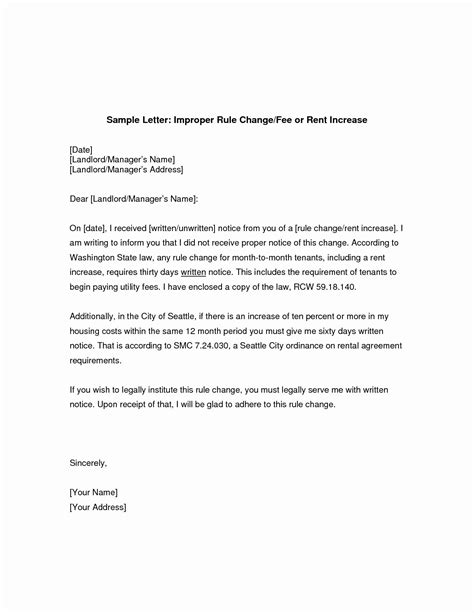 sample letter  tenant  document template