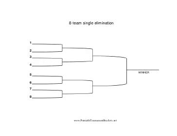 printable  team single elimination bracket