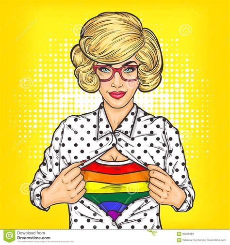 pop art illustration of lesbian stock illustration