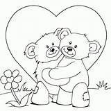 Coloring Pages Bear Valentine sketch template
