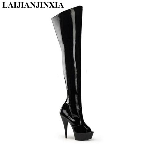 laijianjinxia 15cm high height sex boots women s heels round top thin