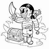 Treasure Chest Pirate Surfnetkids Coloring sketch template