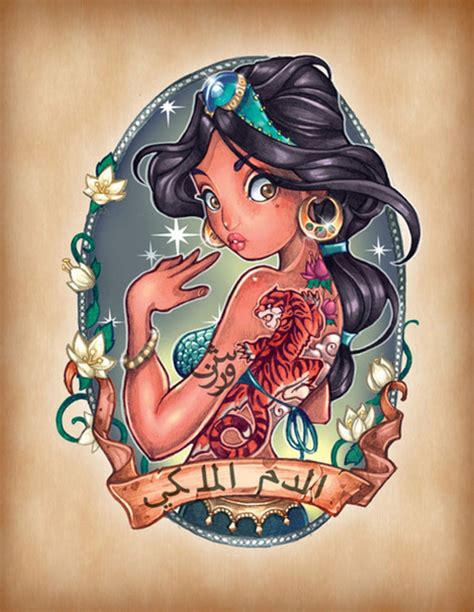 Disney Princesses As Tattooed Pin Ups Girls