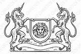 Unicorn Heraldic Knight Shield Crest Emblem Arms Coat Lion Creativemarket sketch template