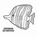 Butterflyfish Copperband Tropical Coloring Book Cartoon Illustration Marine Character Fish Stock Clip Seamless Vector Pattern Cute sketch template
