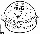 Hamburger Coloring Printable Pages Color Print Gif sketch template