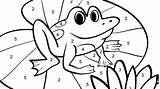 Frog Number Color Coloring Pages Numbers Printable Frogs Grandparents Kids Toad sketch template