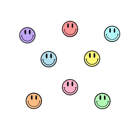 pastel smiley face sticker pack preppy stickers face