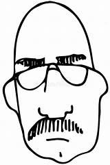 Bald Man Glasses Mustache Sketch Wearing Stock Preview Vector Getdrawings Drawing sketch template