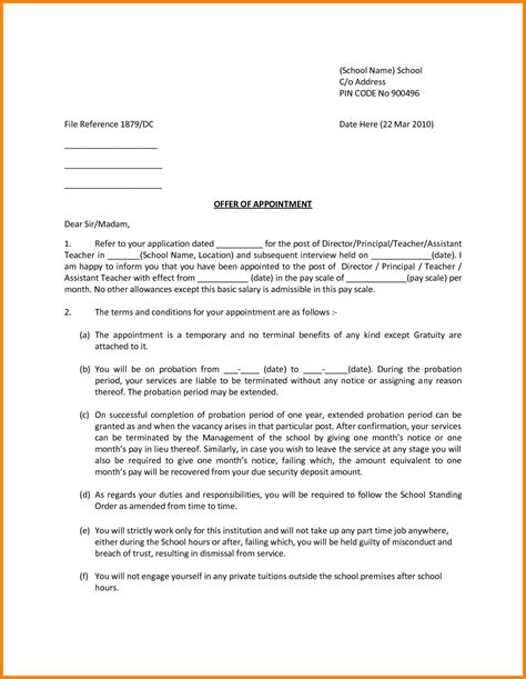 valid request letter format  appointment letter