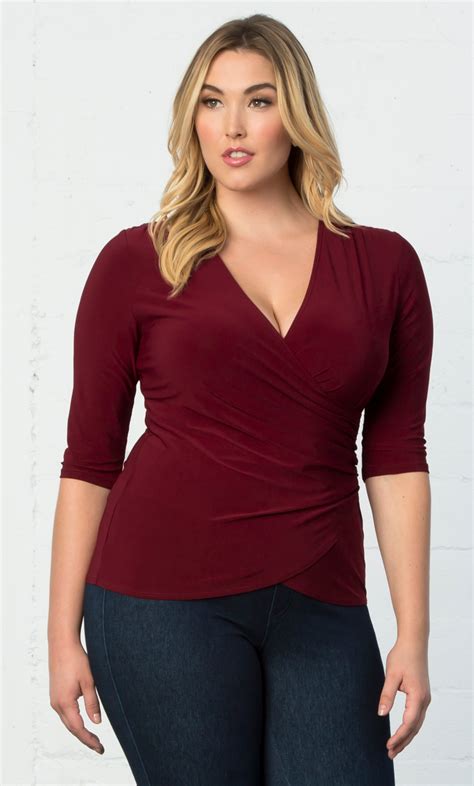 plus size dressy tops femme fatale faux wrap top