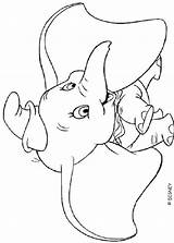 Dumbo Coloring Color Smiling Pages sketch template