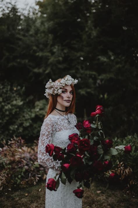 this skeleton bridal shoot will give you all the chills popsugar love