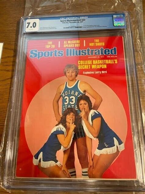 November 28 1977 Larry Bird First Rc Sports Illustrated No Label Cgc 7