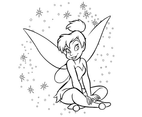 tinkerbell black  white tinkerbell coloring pages kids  wikiclipart