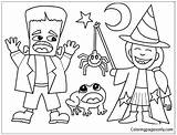 Halloween Pages Coloring Costumes Color Holidays Kids sketch template