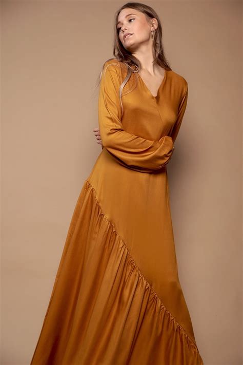 scarlett maxi dress  rusty gold   silk dress fashion gold maxi dress dresses