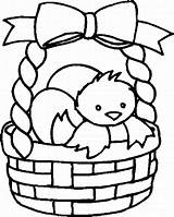 Easter Colouring Chick Basket Sheet Coloring Pages Printable Egg Colour Print sketch template