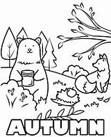 Autumn Coloring Animals Forest Pages Print Fall Kids Sheet Topcoloringpages Little Sign sketch template