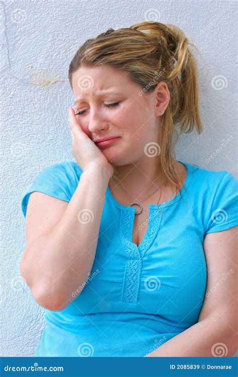 sad young woman crying  stock image image