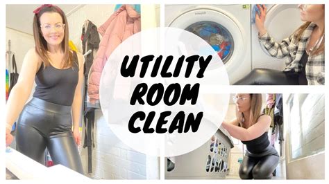clean with me utility room clean kate berry spraying wiping