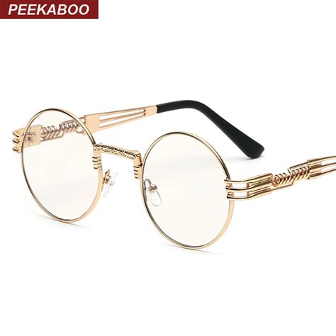 buy peekaboo clear fashion gold round frames