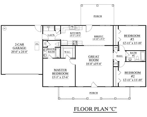 house plan    james  attractive  story ranch split layout plan   bedrooms