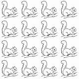 Squirrel Printable Coloring Pattern Paper Freebie Ausdruckbares Geschenkpapier sketch template