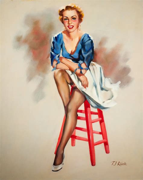 t j kuck pin up and cartoon girls art vintage and