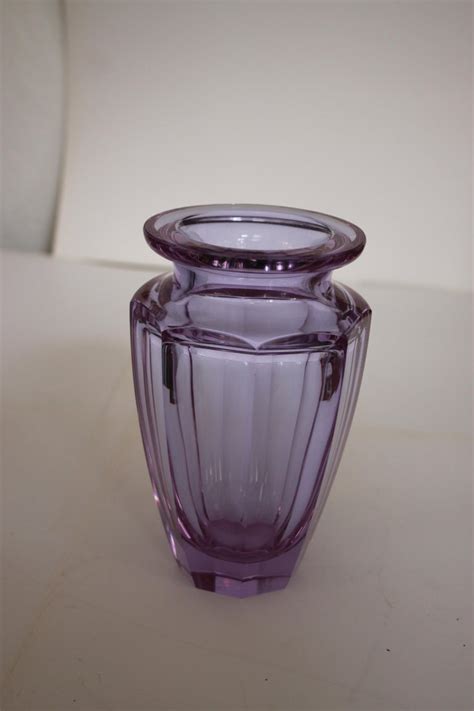 Vintage Violet Cut Glass Vase By Moser For Moser Karlsbad For Sale At