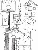 Birdhouses sketch template