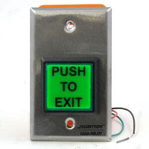 securitron eeb push  exit button    timer green red handicapped  ebay