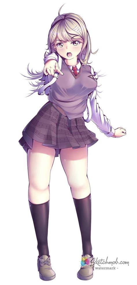 Custom Full Body Female Anime Character Art Commission