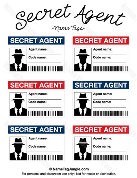 printable secret agent  tags    great   spy