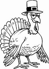 Coloring Thanksgiving Turkey Pages Hat Pilgrim Printable Kids Thankgiving sketch template