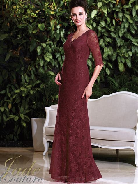 gorgeous wine red beaded neckline mother of the bride lace dresses with