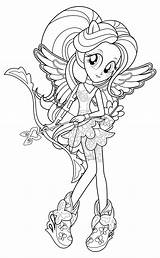 Equestria Pony Fluttershy Colorings Archery sketch template