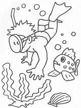 Colorir Mergulhador Vamos Mergulhando Criança sketch template