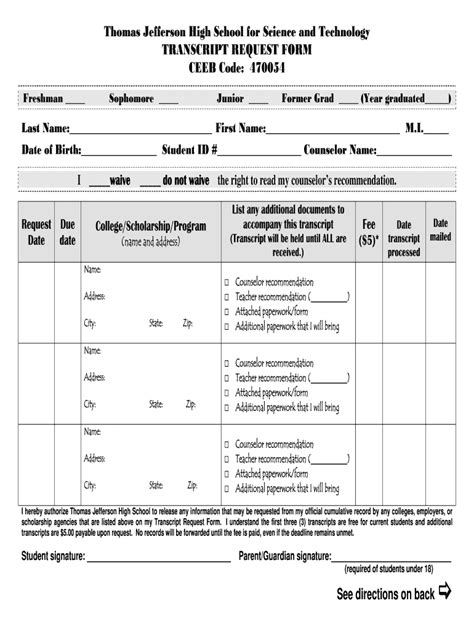 Transcript Template Fill In And Print Form Fill Out And Sign