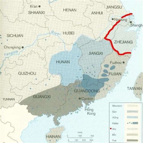 map  southern china   boundary delimiting  wu speaking