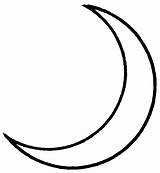 Moon Coloring Printable Pages Crescent Shape Half Thin sketch template